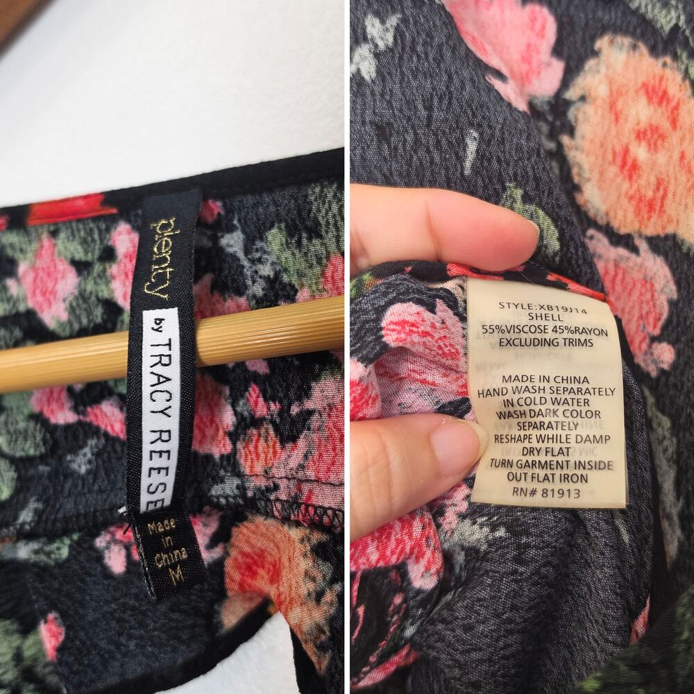 Anthropologie Tracy Reese Laurete Black Floral Jumpsuit Medium Boho Cottagecore - Picture 10 of 10